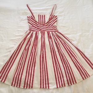 Red and white striped dress